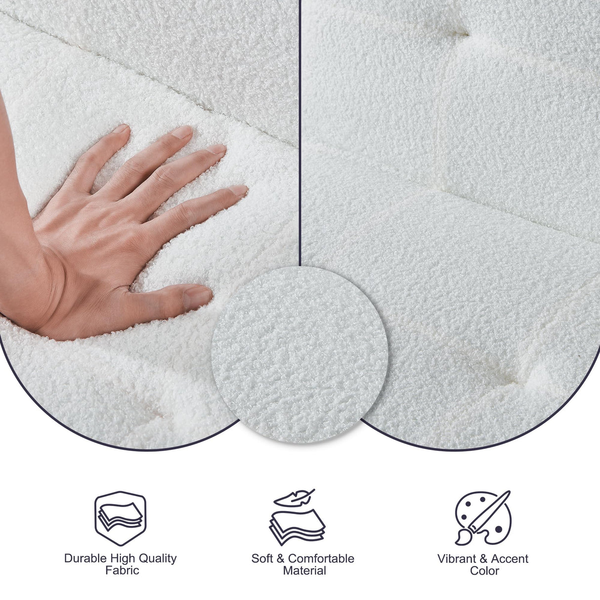 Furnify Small Loveseat for Living Room, 67" Sleeper Sofa Couch, Modern Futon with Adjustable Backrest, Comfy Two Seater Sofa for Bedroom Apartment Office, Teddy Fleece Fabric - White Furnify