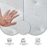 Furnify Small Loveseat for Living Room, 67" Sleeper Sofa Couch, Modern Futon with Adjustable Backrest, Comfy Two Seater Sofa for Bedroom Apartment Office, Teddy Fleece Fabric - White Furnify