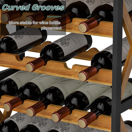 LUMAMU 25 Bottle Wine Rack Freestanding Floor Rustic Wine Holder Stand 5 Tier Wobble-Free Tall Wine Racks Wine Large Display Storage Shelf for Cellar LUMAMU