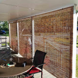 Outdoor Bamboo Blinds for Patio Sun Shade, UV Resistant Window Roller Shades Woven Roll Up Bamboo Curtain Thermal Insulated Cordless 23 35 42 45 52 58 60 65 70 72in Wide (Size : 44in x 64in(W x H)) VELLOW