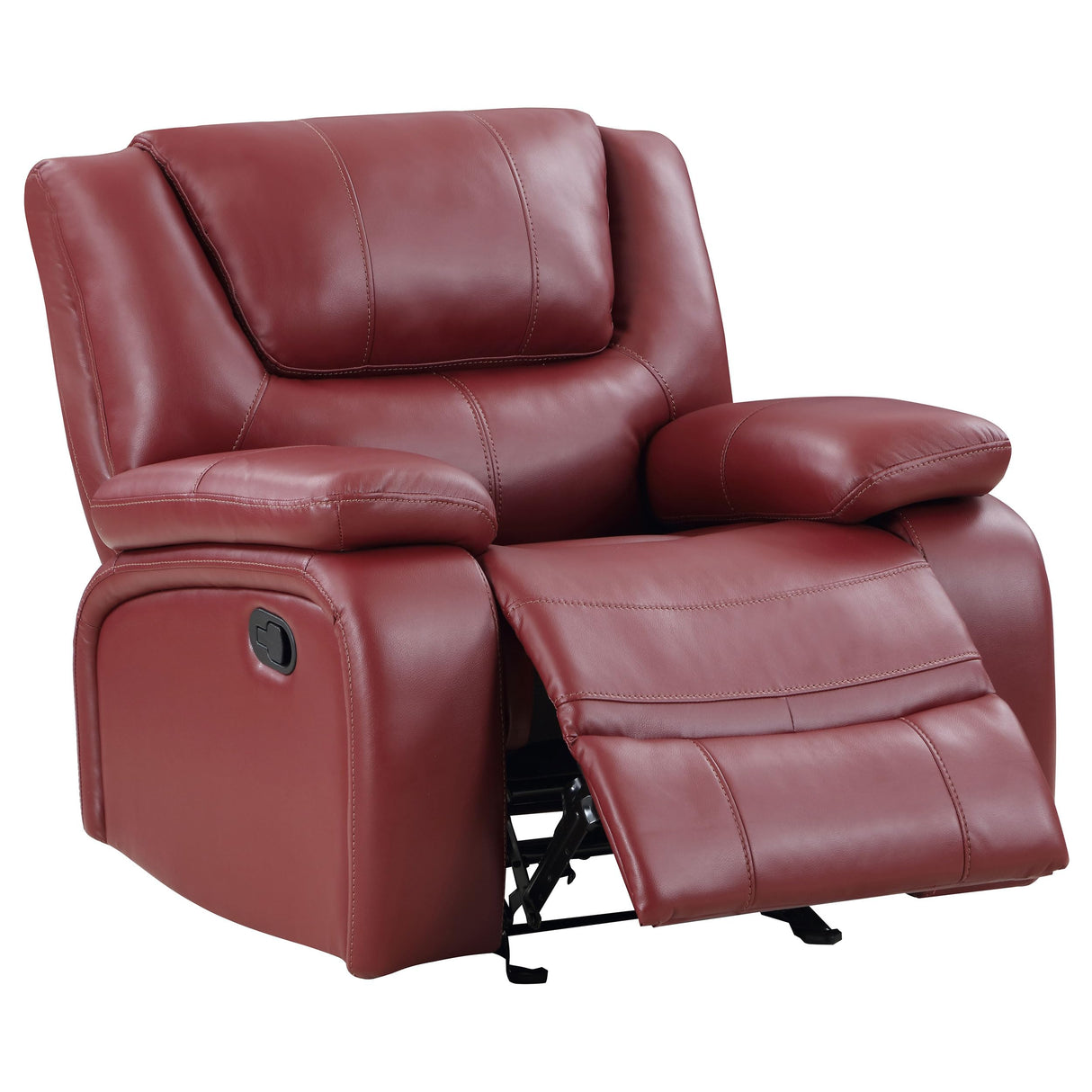 Coaster Home Furnishings - Camila - Leatherette Upholstered Glider Recliner Chair - Manual Recline, Padded Armrests, Plump Back, Smooth Gliding Motion - Living Room - 38-Inch - Red - 610243 Coaster Fine Furniture