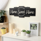 Jetec Home Sweet Home Sign, Rustic Wood Home Wall Decor, Large Farmhouse Home Sign Plaque Wall Hanging Wooden Sign for Bedroom, Living Room, Wall, Wedding Decor (Black) Jetec