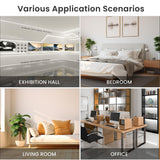 Yoluckea Glass Cabinet with Light, 4 Shelves Glass Display Cabinet w/2 Doors, Floor Standing Clear Glass Curio Cabinet Collection Display Cabinet for Living Room Bedroom 66.3” x 31.5” x 14.2” White Yoluckea