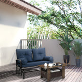Outsunny Swing Glider Rocking Chair, Double Patio Bench, 2 Person Loveseat with Steel Frame, Cushions, Pillow Armrests, Blue Outsunny