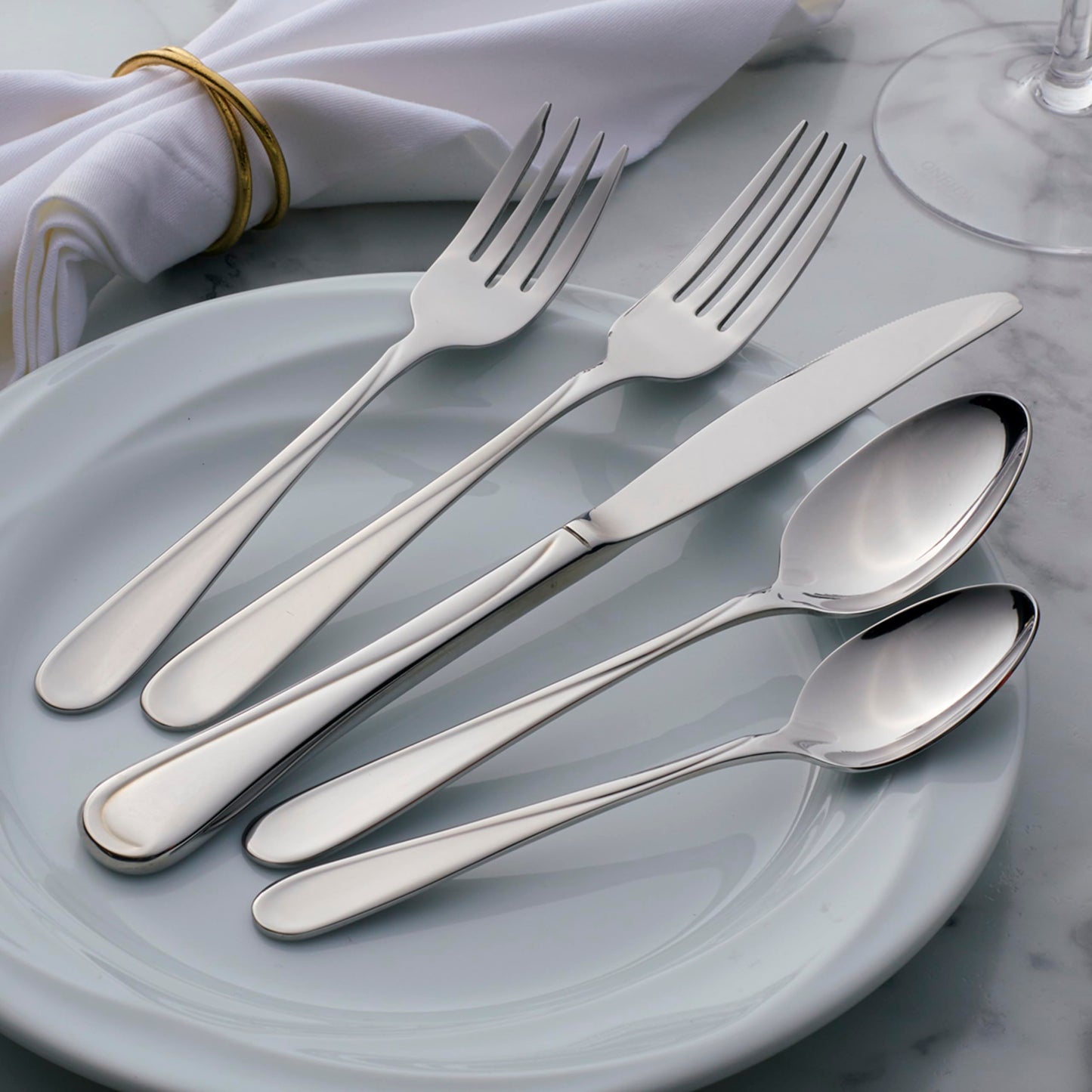 Oneida Flight 45-Piece Stainless-Steel Flatware Set, Service for 8