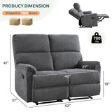 HAOMARKETS Manual Loveseat Recliner Sofa for 2 Adultds,Overstuffed Upholstered 2-Seater Reclining Couch with Sturdy Metal Base,2 Seats Recliner Chairs for Living Room HAOMARKETS