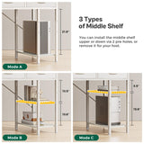 Huuger Computer Desk with 6 Drawers, 54 Inch Office Desk with Shelves, Reversible Gaming Desk, Corner Desk with Storage, Work Desk for Home Office, Study, Living Room, White Huuger