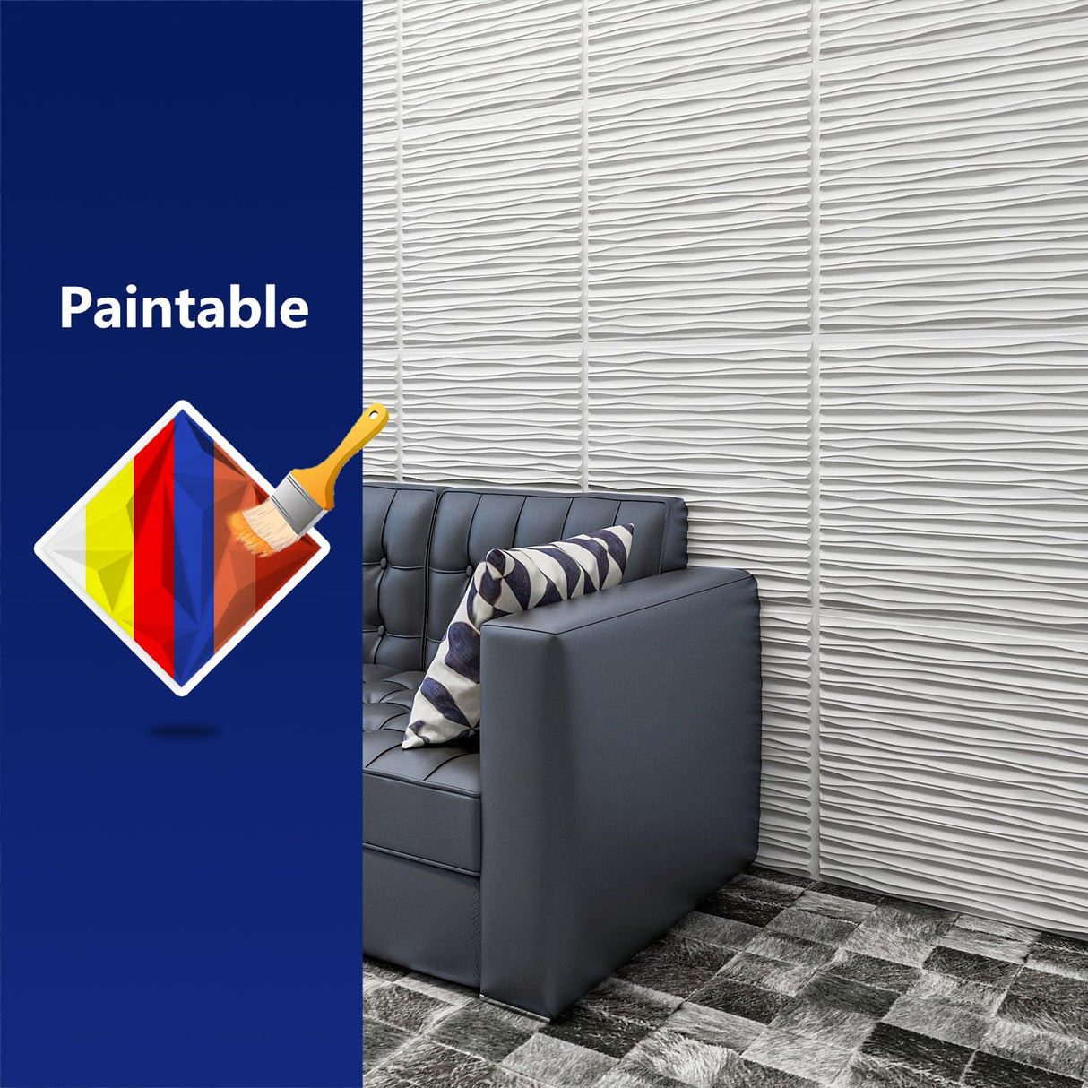 Art3dwallpanels Ceiling Tiles 24 x 24 for Interior Wall Décor, 12 Pack Drop Ceiling Tile 3D Wall Panel Fire Rated Waterproof Premium PVC, No Sag and Breakage Wall Panels Cover 48.Sq.Ft. White Art3dwallpanels