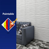 Art3dwallpanels Ceiling Tiles 24 x 24 for Interior Wall Décor, 12 Pack Drop Ceiling Tile 3D Wall Panel Fire Rated Waterproof Premium PVC, No Sag and Breakage Wall Panels Cover 48.Sq.Ft. White Art3dwallpanels