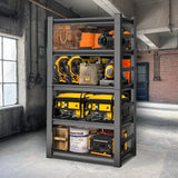 63" H, 2000 lb. Heavy Duty Storage Shelving Unit Adjustable 5-Tier Metal Garage Storage Shelves | Easy to Assemble, Storage Shelves for Basements and Garages, 63 "H*32 "W*16 "D Metallitrend