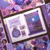 Scrapbooking Supplies Kit, 351pcs Bullet Junk Journal Kit with Journaling Supplies Aesthetic Scrapbook Paper A6 Grid Notebook, Scrapbook Kit, Craft DIY Gift for Adult Teen Girl Kid Women, Moonlight OFFIGIFT