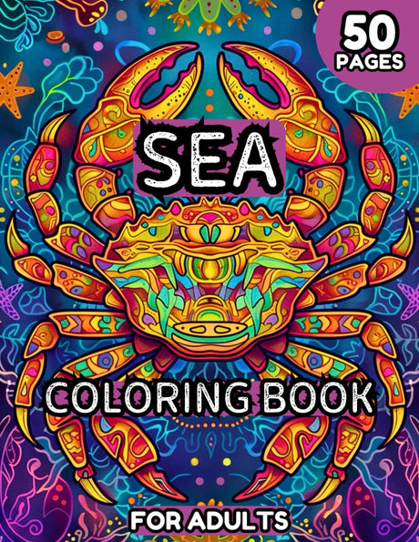 Sea Coloring Book For Adults: Coloring Book “Under The Sea”, Mandala Ocean & Sea Animals & Creatures, Fish, Mermaids, Lost Treasures, Sunken Pirate ... And Stress Relief For Women, Teens, Adults WoodArtSupply