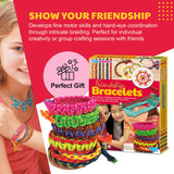 KidzMaker - Friendship Bracelets - DIY Craft Kit for Kids - Create Unique Friendship Bracelet Making KIT with Various Designs and Styles - Includes Braiding Tools, Threads, and Beads for Bracelets 4M