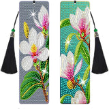NUFTVI 2 PCS Diamond Art Bookmarks Magnolia, DIY Acrylic Diamond Painting Bookmarks Kits for Adult Reader and Crafts Lovers NUFTVI