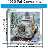 5D Christmas Diamond Art kits for Adults, Snowman Truck Special Shape Diamond Painting for Beginners, DIY Drill Crystal Rhinestone Diamond Dot Gem Art Kits for Adults, Home Wall Decor 11.8X11.8 Inch CHWGLFGG