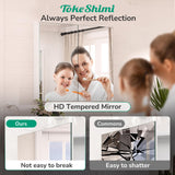TokeShimi 30x26 Medicine Cabinet Mirror with Storage Tempered Aluminum Recessed or Wall Mounted Cabinet White with Stepless Adjustable Metal Shelves for Bathroom Vanity Modern Farmhouse TokeShimi