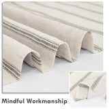 DriftAway Farmhouse Linen Blend Blackout Curtains 84 Inches Long for Bedroom Vertical Striped Printed Linen Curtains Thermal Insulated Lined Treatments for Living Room 2 Panels W52 x L84 Grey DriftAway