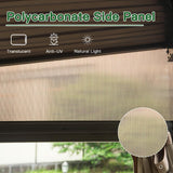 SHPAI 12’ x 20’ Lean to Gazebo, Outdoor Wall Mounted Gazebo Aluminum Frame, Hardtop Pergola with Galvanized Steel Sloping Roof for Patio Deck Garden Backyard, Curtain and Netting Included SHPAI