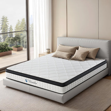 BLONIKA King Size Mattress, 12 Inch King Mattress in a Box, Medium Firm with Memory Foam and Pocket Springs, Strong Edge Support, Pressure Relief BLONIKA