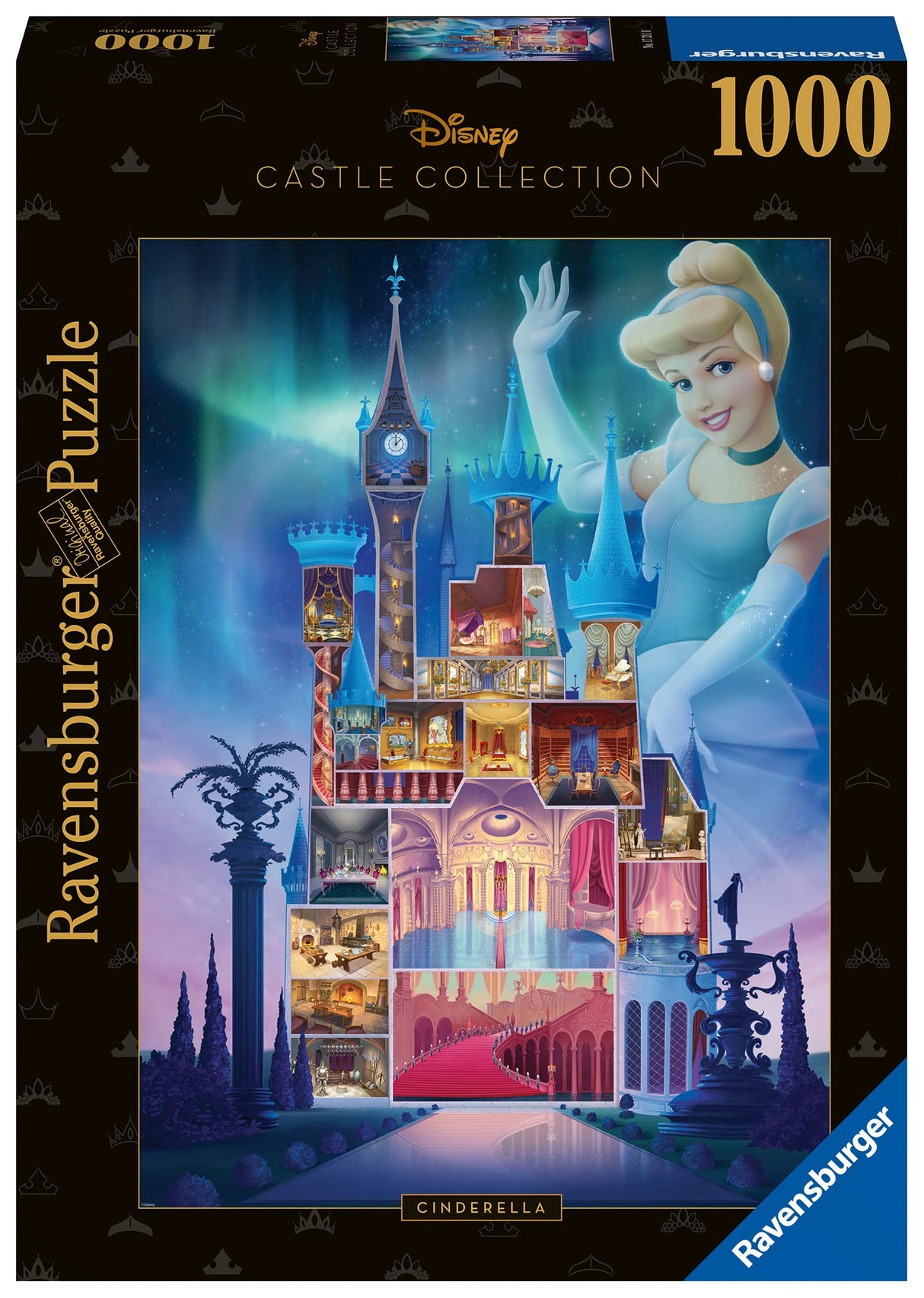 Ravensburger Disney Castle Collection - Cinderella 1000-Piece Jigsaw Puzzle | Unique, Perfect Interlocking Fit | Vibrant, Matte Finish | FSC-Certified Materials Ravensburger