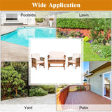 Tangkula Outdoor 8 Pcs Acacia Wood Sofa Set w/Water Resistant Cushions, Padded Patio Seating Chat Set w/Coffee Table for Garden, Backyard, Poolside (2, White) Tangkula