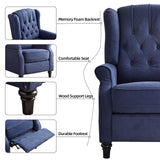 EBELLO Pushback Recliner Chair, Fabric Armchair Push Back Recliner with Rivet Decoration, Single Sofa Accent Chair for Living Room, Bedroom, Navy Blue EBELLO