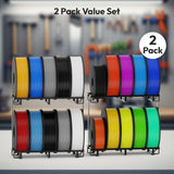 Sunnacate 2 Pack Desktop Filament Storage Rack, Metal Rolling Spool Holder Organizer, Heavy Duty 3D Printing Filament Spools Holder Shelf for PLA/ABS/TPU Filaments, Tabletop Organizer for Home Office Sunnacate