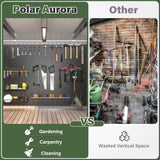 Polar Aurora 10x14 Outdoor Storage Shed, Garden Shed with Updated Frame Structure and Lockable Doors, Metal Tool Sheds for Backyard Garden Patio Lawn, White Polar Aurora