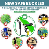 Ninja Warrior Obstacle Course for Kids – 2 x 65ft Slackline with 13 Obstacles, Weatherproof, Adjustable Difficulty, Safe Setup on Trees or Posts, Supports Up to 880lbs, Fun Outdoor Ninja Training Outdoor Again