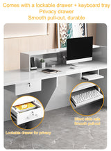 Office Reception Desk with Counter Sturdy Front Desk Reception Counter with Lockable Drawer & Light Strip Receptionist Easy to Put Together & Quick for Lobbies, Office, SOHO, Shop Generic