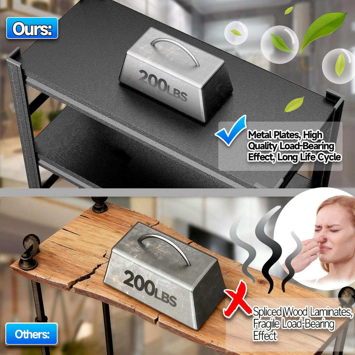 63"H Heavy Duty Garage Shelving Unit – 3000 lbs 5-Tier Adjustable Metal Storage Rack, Tool-Free Assembly, Rustproof Steel Organizer for Basement, Pantry, Warehouse, 45"W × 17.7"D × 63"H PRESTELION