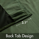 MIULEE Velvet Curtains 108 inches Long 2 Panels - Luxury Blackout Curtains for Bedroom Living Room Thermal Insulated Super Soft Window Drapes Rod Pocket & Back Tab, Olive Green MIULEE