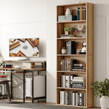 IRONCK Bookshelves and Bookcases Floor Standing 6 Tiers Display Storage Shelves 70 in Tall Bookcase Home Decor Furniture for Home Office, Living Room, Bed Room IRONCK