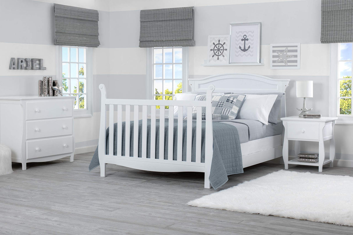 Delta Children Lancaster 4-in-1 Convertible Baby Crib, Bianca White Delta Children
