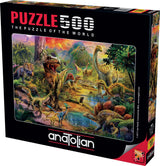 Anatolian ANA3603 Puzzle: 500 Landscape of Dinosaurs, Brown/A Anatolian
