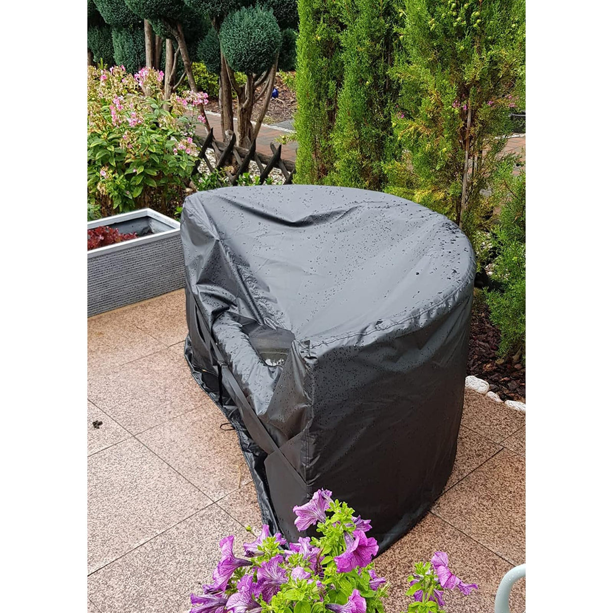 Half Moon Patio Furniture Set Covers, Half Moon Outdoor Sectional Cover Waterproof, Semi Circle Patio Sofa Couch Cover with Drawstring and Adjustable Shoulder Strap (125*59*30inch,Black) ZHMIZHAM