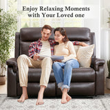 GUEAPY Loveseat Recliner Sofa with Heat and Massage – Manual Double Reclining 2-Seater Couch with Infinite Positions, Ergonomic Padded Seat, Side Pockets, for Living Room, Bedroom, Home Theater GUEAPY