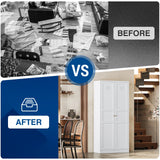 Fesbos Metal Storage Cabinet-71” Tall Steel File Cabinets with Doors and 5 Adjustable Shelves-White Steel Storage Cabinet for Home,Kitchen, School, Office, Garage Fesbos