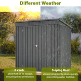 Outdoor Storage Shed, 6 X 4ft Metal Galvanized Steel Garden Shed with Floor Frame, Utility Tool Shed Storage House for Backyard, Patio, Lawn Thanaddo