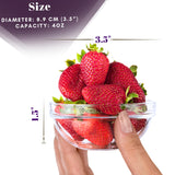 Osnell USA Ingredient Bowls for Prep, 4 oz Small Glass Bowls, Microwave and Dishwasher Safe - Glass Ramekins Mise en Place Bowls Pack of 6 Osnell USA