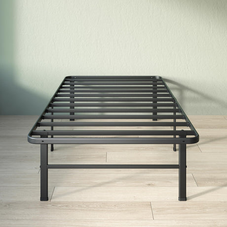 ZINUS Rumi 14in Twin Metal Bed Frame, Quick Assembly SmartBase® Mattress Foundation, Heavy Duty Sturdy Steel with No Box Spring Needed, Eco-Friendly Packaging, Black ZINUS