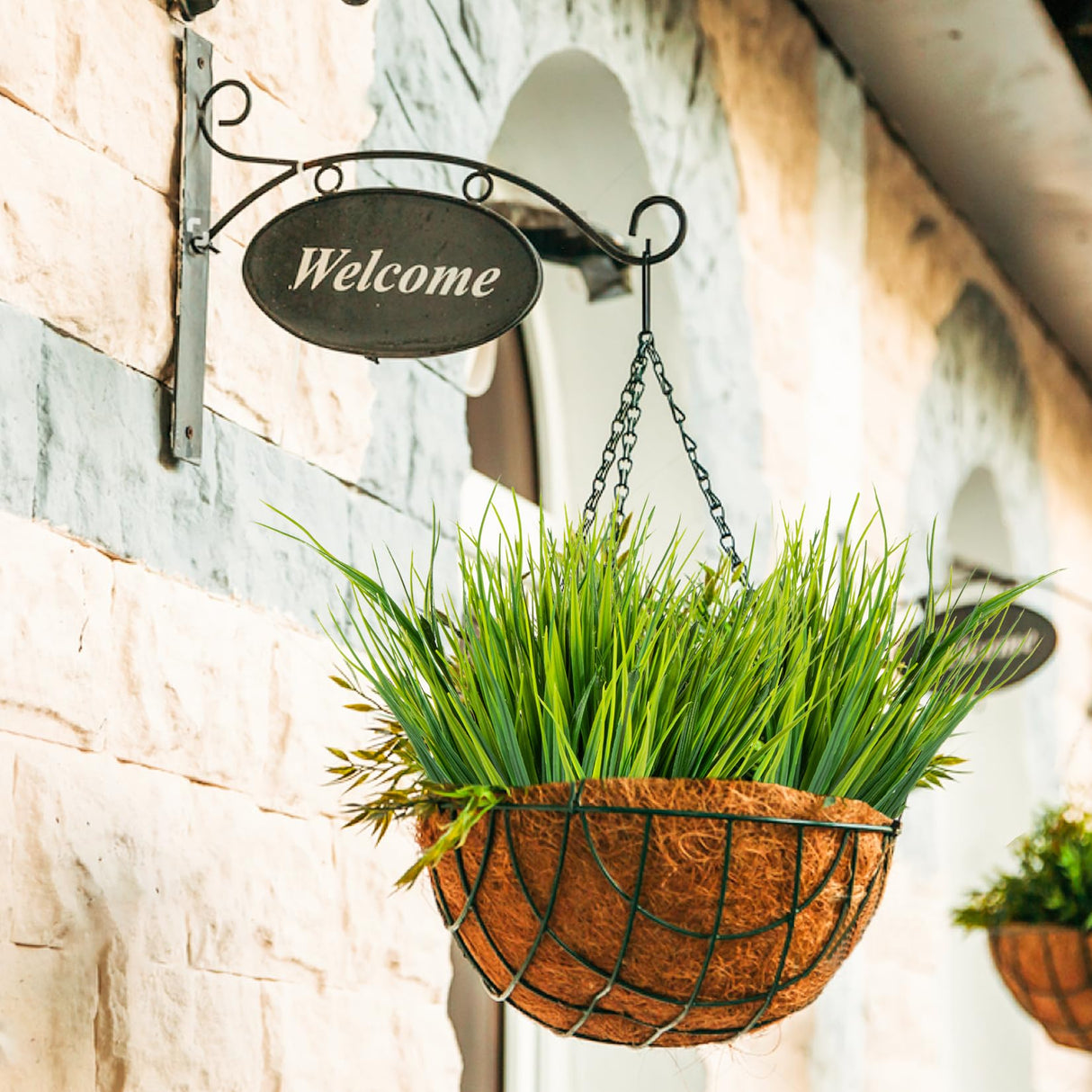 MAQIHAN 10 Artificial Grass Plant Outdoors - Faux Grass Fake Wheat Grass Decor Artificial UV Resistant Outdoor Plants Plastic Grass Outside Weed Plant Artificial Greenery for Porch Decorative MAQIHAN