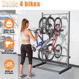 TORACK Garage Freestanding Hanging Bike Stand for Garage, Heavy Duty 4 Bikes Vertical Bike Storage Stand Floor Bike Storage Rack TORACK