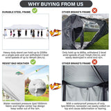 COBIZI 10x30 Pop up Canopy Tent 10x30 Canopy with 8 Sidewalls Waterproof Heavy Duty Commercial Canopy Tent for Parties Outdoor Tent Garden Gazebo Tent, Carry Bag with Wheel(10x30ft, White) COBIZI
