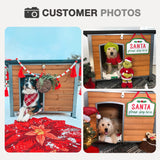 Dog House Outdoor Insulated Dog House for Small Medium Large Dogs, Natural Wood with Iron Frame, Waterproof Roof Raised Feet MEDEHOO