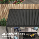 Mirador 111S Round Louvered Pergola Gazebo, 10Ft x 13Ft, Full Aluminum Frame, Adjustable Roof, Outdoor, Durable, Charcoal MIRADOR