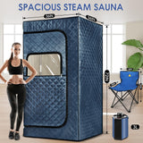 Portable Steam Sauna, Sauna Box for Home, Personal Sauna Tent with 3 L Steamer, 149°F, 9 Levels, Folding Chair, UV Atomization, Cycling Timer,72''X36''X36'' Sunakie