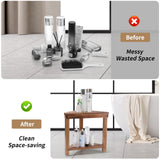 Boulphia Shower Foot Rest 14in, Acacia Wood Shower Stool for Shaving Legs, Waterproof Corner Shower Stool with Storage Shelf for Inside Small Shower Spaces Boulphia