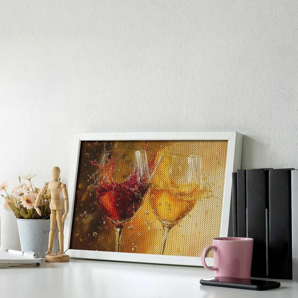 YDVZYWBL Wine Glasses Splash Diamond Art Painting Art Kits 5D DIY Diamond Art Kits Home Wall Decor 8"x12" YDVZYWBL