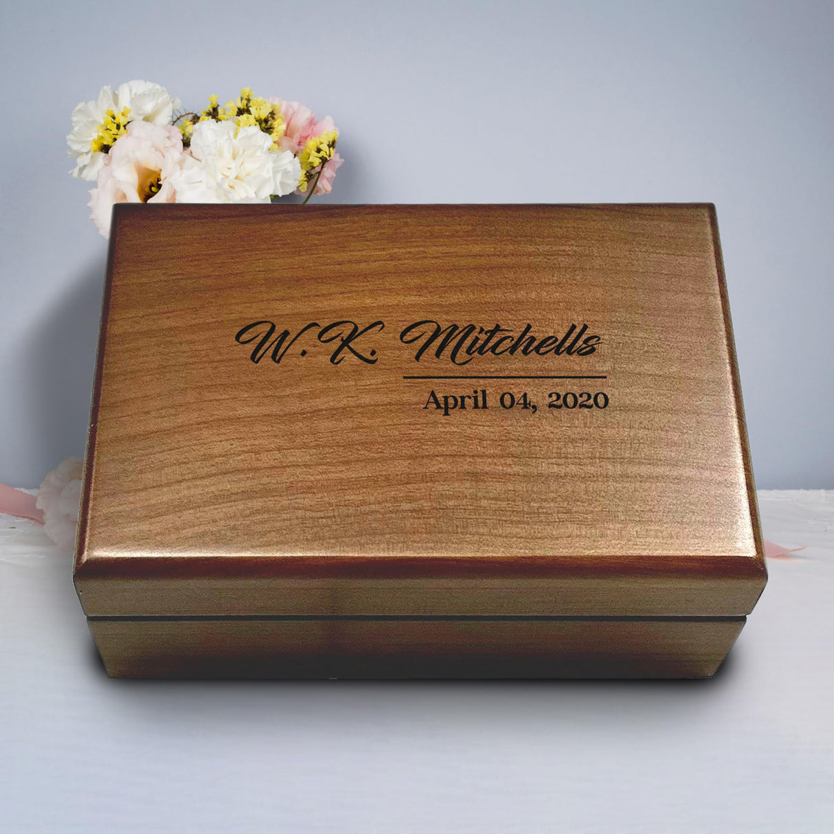Personalized Memory Box, Custom Memento Box, Gift for Husband Wife, Wedding Day Memory Box, Engraved Keepsake Box for Couples, Memorial Gift, Hand Made Birthday Keepsake Box, Monogrammed Jewelry Box Generic